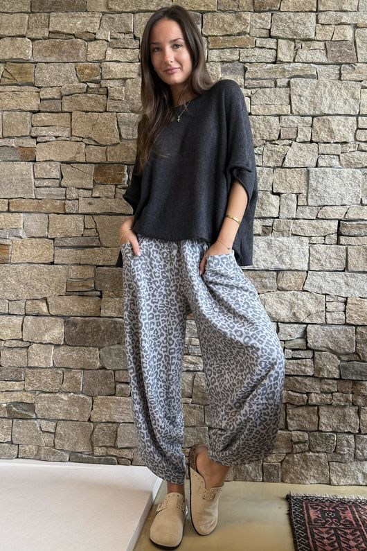 Lagen Leopard Shelby Barrel Pant Smoke & Storm